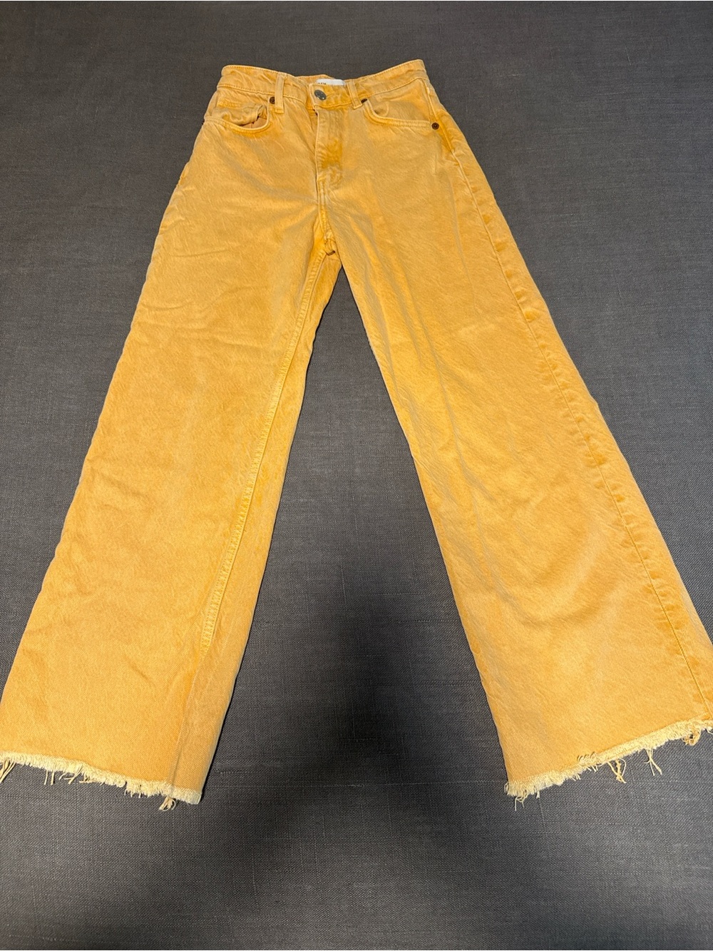 Zara Mustard/ Orange/ Tan Wide-Leg Corduroy Jeans for Women